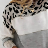Ladies Leopard Print Knitted Jumper