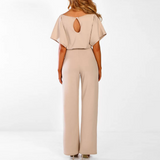 Women's Wide Leg Jumpsuit with Flutter Sleeves