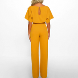 Women's Wide Leg Jumpsuit with Flutter Sleeves