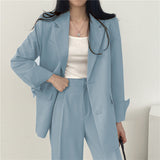 Kaizo Elegant Tailored Blazer and Trouser Set with Modern Relaxed Fit