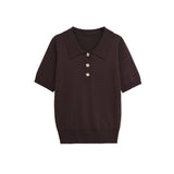 Button Front Knit Top for Minimal Chic Everyday Style