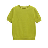 Classic Short Sleeve Knit Top – Soft Fitted Everyday Tee
