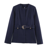 Tailored Belted Blazer Jacket – Structured Fit & Elegant Silhouette