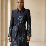 Teal Floral Jacquard Light Coat