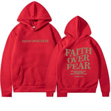 Faith Over Fear Graphic Hoodie with Inspirational Back Print
