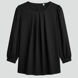 Women’s Blouse with Round Neckline and Puff Sleeves
