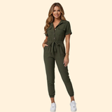 Women's Casual Button-Down Jumpsuit