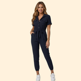 Women's Casual Button-Down Jumpsuit