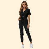 Women's Casual Button-Down Jumpsuit