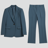 Kaizo Women's Tailored Two-Piece Pantsuit Set with Blazer and Trousers