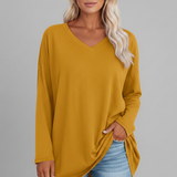 Women’s Top with V Neckline and Long Sleeves