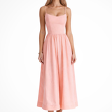Women's A Line Midi Dress Spaghetti Strap Wedding Guest Ascot