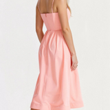 Women's A Line Midi Dress Spaghetti Strap Wedding Guest Ascot