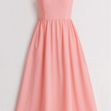 Women's A Line Midi Dress Spaghetti Strap Wedding Guest Ascot