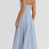 Women's A Line Midi Dress Spaghetti Strap Wedding Guest Ascot