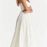 Women's A Line Midi Dress Spaghetti Strap Wedding Guest Ascot