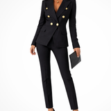 Women's Double Breasted Trouser Suit Set Tailored Blazer