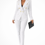 Women's Double Breasted Trouser Suit Set Tailored Blazer