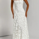 Women's Floral Maxi Dress Spaghetti Strap Backless Wedding Guest
