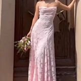 Women's Floral Maxi Dress Spaghetti Strap Backless Wedding Guest