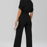 Women's Jumpsuit - Tie Waist Design and Wide Leg Detail