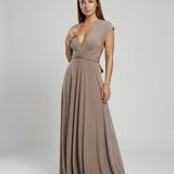 Women's Multiway Wrap Maxi Dress - V-Neck and Versatile Tie Design