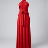 Women's Multiway Wrap Maxi Dress - V-Neck and Versatile Tie Design