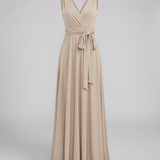 Women's Multiway Wrap Maxi Dress - V-Neck and Versatile Tie Design