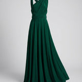 Women's Multiway Wrap Maxi Dress - V-Neck and Versatile Tie Design
