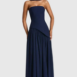 Ida – asymmetric Strapless Sculpted Maxi Dress with One-Shoulder Hem