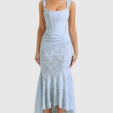 Mira – sleeveless Lace Maxi Dress with Scalloped Hem