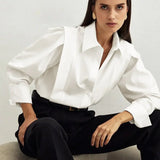 Women's boxy shirt with multiple buttons