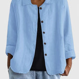 Cotton Light Jacket Button-Front Casual