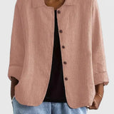 Cotton Light Jacket Button-Front Casual