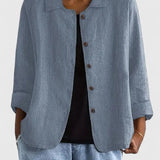 Cotton Light Jacket Button-Front Casual