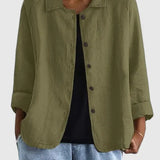 Cotton Light Jacket Button-Front Casual