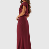 Luna – shoulder Draped Maxi Dress