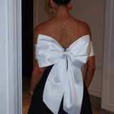 Off Shoulder Bow Back Mini Dress – Flared Party Dress