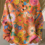 Sweater with Colorful Floral Print