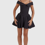 Tara – seamless Mini Dress with Sculpted Cut in Black Pink and Red