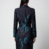Teal Floral Jacquard Light Coat