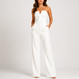 Women’s Elegant Strapless Wide-Leg Jumpsuit