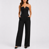 Women’s Elegant Strapless Wide-Leg Jumpsuit