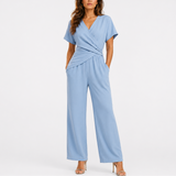 Women’s Elegant Wrap Jumpsuit Two-Piece Set