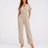 Women’s Elegant Wrap Jumpsuit Two-Piece Set