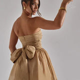 Strapless Glitter Tulle Mini Dress – Flared A-Line Party Dress