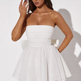 Strapless Tulle Mini Dress – Flared A-Line Party Dress