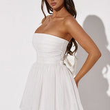 Strapless Tulle Mini Dress – Flared A-Line Party Dress