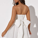 Strapless Tulle Mini Dress – Flared A-Line Party Dress
