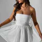 Strapless Tulle Mini Dress – Flared A-Line Party Dress